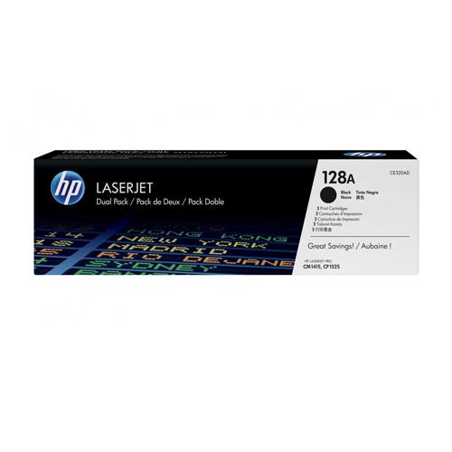HP 128A CE320AD Twin Pack Black LaserJet Toner Cartridge price in hyderbad, telangana